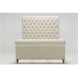 Manhattan Comfort Empire Fabric Upholstered Full Bed Frame in Cream
