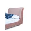 Manhattan Comfort Heather Velvet Full Size Bed Frame in Blush Pink/Gold