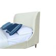 Manhattan Comfort Heather Velvet Full Size Bed Frame in Cream/Gold