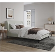 Manhattan Comfort Heather Velvet Full Size Bed Frame in Cream/Gold