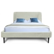 Manhattan Comfort Heather Velvet Full Size Bed Frame in Cream/Gold