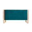 Manhattan Comfort Trillium Velvet Upholstery Loveseat in Aqua Blue
