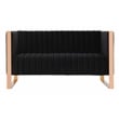 Manhattan Comfort Trillium Velvet Upholstery Loveseat in Black