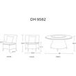 Manhattan Comfort Nightingdale 7-Piece Rattan/Fabric Outdoor Dining Set in Red