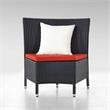 Manhattan Comfort Nightingdale 7-Piece Rattan/Fabric Outdoor Dining Set in Red