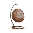 Manhattan Comfort Zolo Rattan & Fabric Hanging Lounge Egg Patio in Brown/Cream