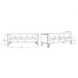 Manhattan Comfort Vector 3-Seat Velvet Upholstered Sofa in Gray
