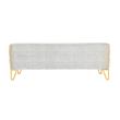 Manhattan Comfort Vector 3-Seat Velvet Upholstered Sofa in Gray