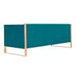 Manhattan Comfort Vector 3-Seat Velvet Upholstered Sofa in Aqua Blue