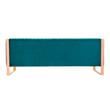 Manhattan Comfort Vector 3-Seat Velvet Upholstered Sofa in Aqua Blue