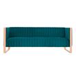 Manhattan Comfort Vector 3-Seat Velvet Upholstered Sofa in Aqua Blue