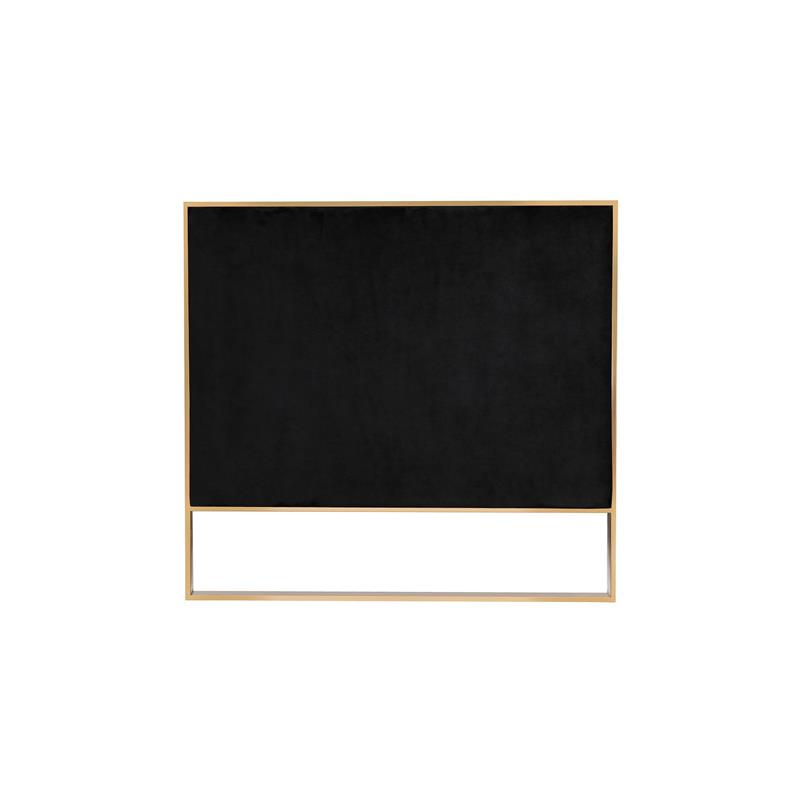 Manhattan Comfort Vector 3-Seat Velvet Upholstered Sofa in Black