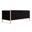 Manhattan Comfort Vector 3-Seat Velvet Upholstered Sofa in Black