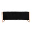 Manhattan Comfort Vector 3-Seat Velvet Upholstered Sofa in Black