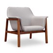 Manhattan Comfort Miller Fabric Accent Chair in Gray/Walnut (Set of 2)