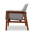 Manhattan Comfort Miller Fabric Accent Chair in Gray/Walnut (Set of 2)
