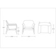 Manhattan Comfort Miller Fabric Accent Chair in Gray/Walnut (Set of 2)