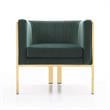 Manhattan Comfort Paramount Velvet Accent Armchair in Green (Set of 2)