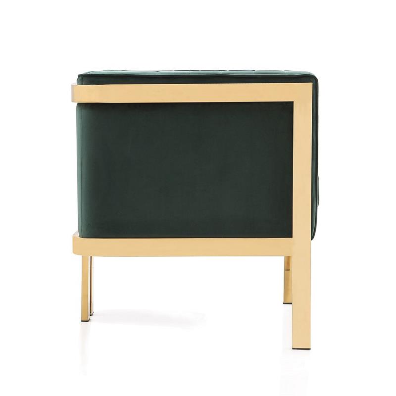 Manhattan Comfort Paramount Velvet Accent Armchair in Green (Set of 2)