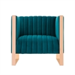 Manhattan Comfort Trillium 2-Piece Velvet Sofa & Armchair Set in Teal Blue