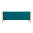 Manhattan Comfort Trillium 2-Piece Velvet Sofa & Armchair Set in Teal Blue