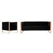 Manhattan Comfort Trillium 2-Piece Velvet Sofa & Armchair Set in Black