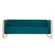 Manhattan Comfort Trillium 3-Piece Velvet Sofa & Armchair Set in Teal Blue