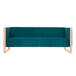 Manhattan Comfort Trillium 3-Piece Velvet Sofa Set in Teal Blue/Rose Gold