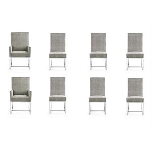 element steel chic modern velvet upholstered dining chairs set of 8