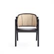 Manhattan Comfort Versailles Wood Accent Armchair in Black & Natural