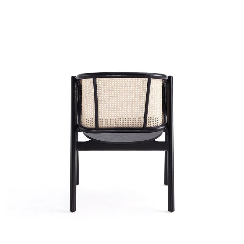Manhattan Comfort Versailles Wood Accent Armchair in Black & Natural