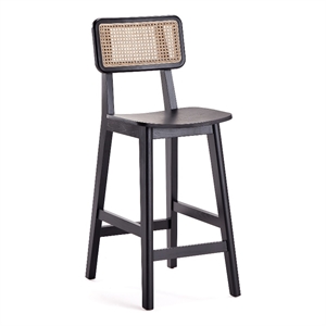 Manhattan Comfort Versailles 25.98&quot Wood Counter Stool in Black