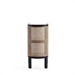 Manhattan Comfort Versailles 2-Shelf Wood Rattan End Table in Black
