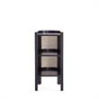Manhattan Comfort Versailles 2-Shelf Wood Rattan End Table in Black