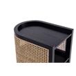 Manhattan Comfort Versailles 2-Shelf Wood Rattan End Table in Black