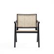 Manhattan Comfort Hamlet Solid Ash Wood Accent Chair in Black & Natural