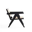 Manhattan Comfort Hamlet Solid Ash Wood Accent Chair in Black & Natural