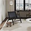 Manhattan Comfort Maintenon Wood Leatherette Accent Chair in Black