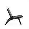Manhattan Comfort Maintenon Wood Leatherette Accent Chair in Black