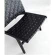 Manhattan Comfort Maintenon Wood Leatherette Accent Chair in Black