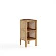 Manhattan Comfort Versailles 2-Shelf Wood Rattan End Table in Natural