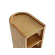 Manhattan Comfort Versailles 2-Shelf Wood Rattan End Table in Natural