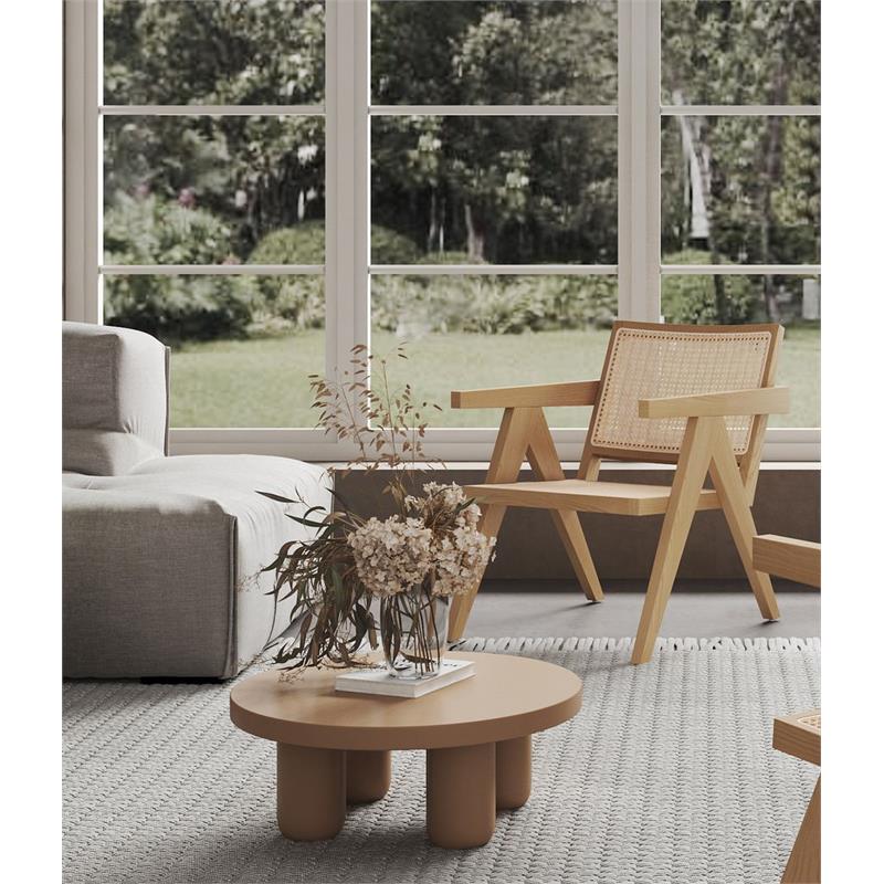 Manhattan Comfort Hamlet Solid Ash Wood Accent Chair in Natural