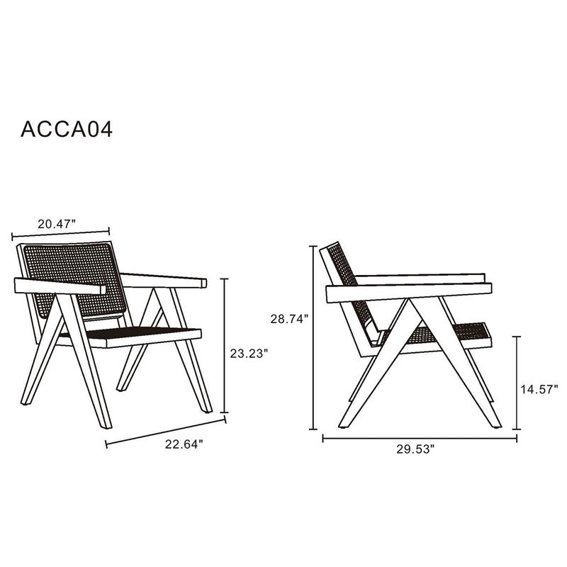 Manhattan Comfort Hamlet Solid Ash Wood Accent Chair in Natural