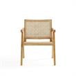 Manhattan Comfort Hamlet Solid Ash Wood Accent Chair in Natural