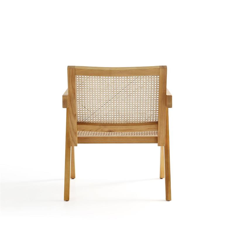 Manhattan Comfort Hamlet Solid Ash Wood Accent Chair in Natural