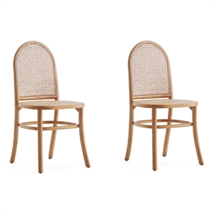 Manhattan Comfort Paragon 19.29&quot Wood Dining Chair in Natural (Set of 2)