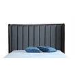 Manhattan Comfort Kingdom Faux Leather Queen Size Bed Frame in Gray