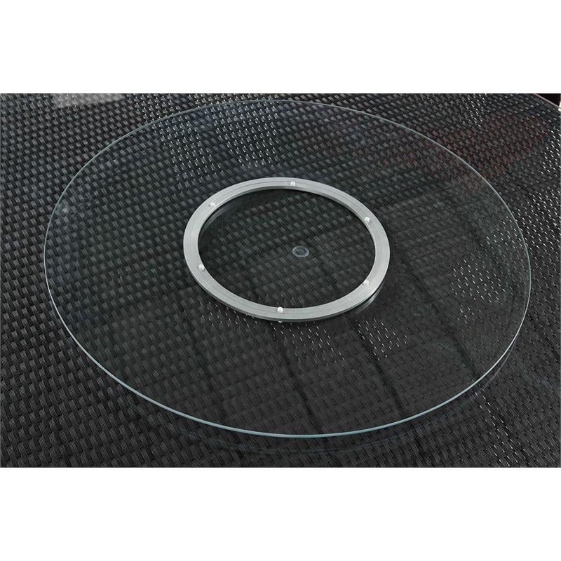 Manhattan Comfort Nightingdale 7-PC Rattan/Fabric Outdoor Dining Set in Orange