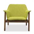 Manhattan Comfort Miller Fabric Accent Chair in Green/Walnut (Set of 2)